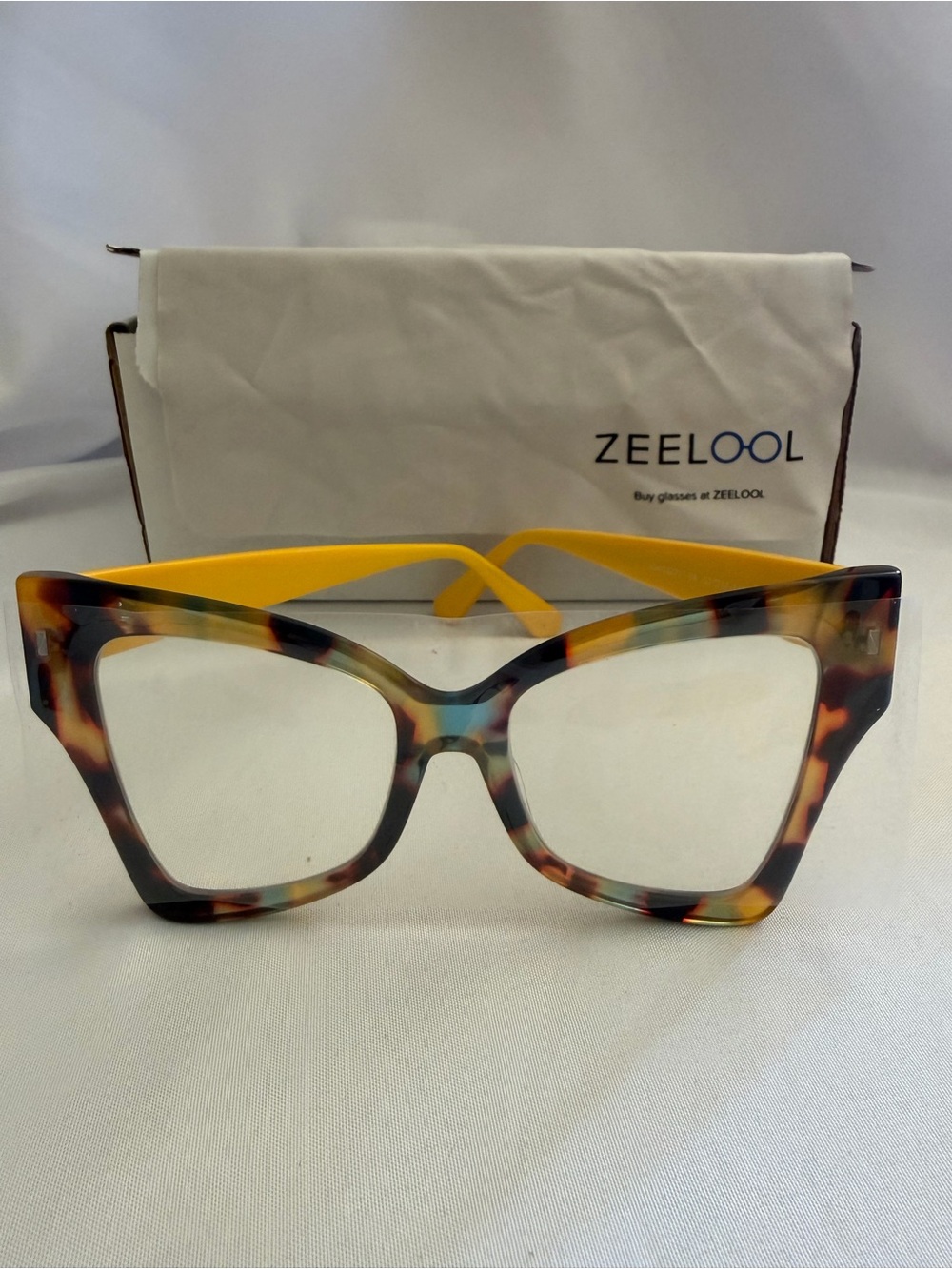 ZEELool Women's Tortoiseshell Glasses with Yellow Temples